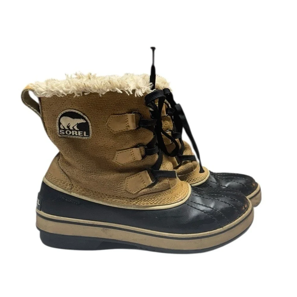 Sorel Womens Tivoli Waterproof Boots Size 8 Duck Fleece Leather Winter Winter
